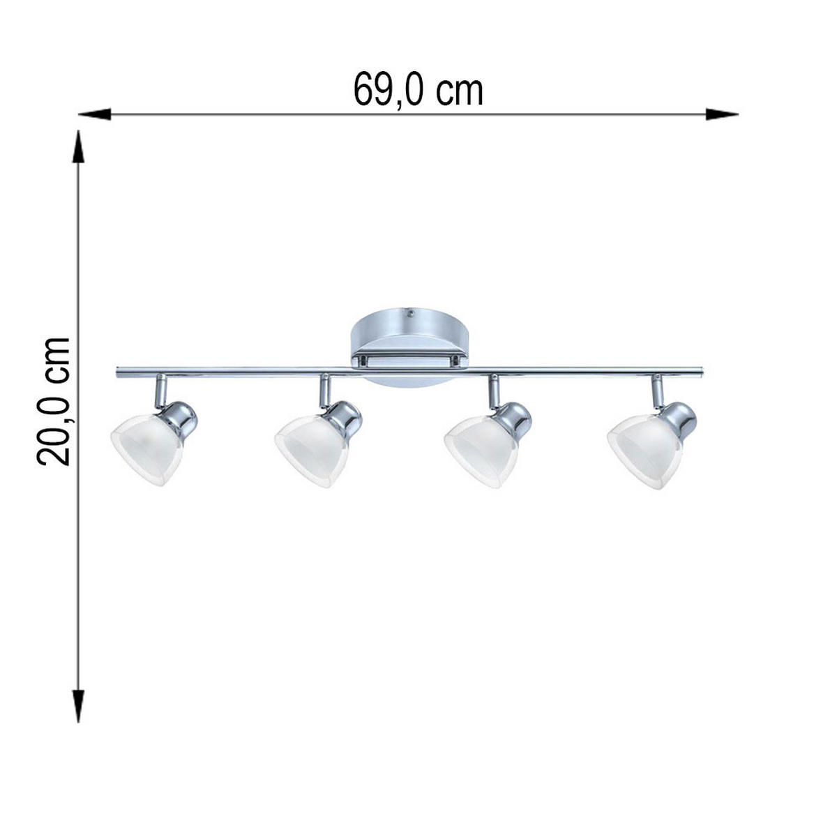 LED DECKENLEUCHTE Tordara Silber Chrom - Silberfarben, Metall (69/10/20cm)