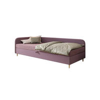 EINZELBETT aus Polyester und Cord Kobbevik Seite Links 90x200 cm, Lila - Lila, Textil (90/200cm) - Meblito