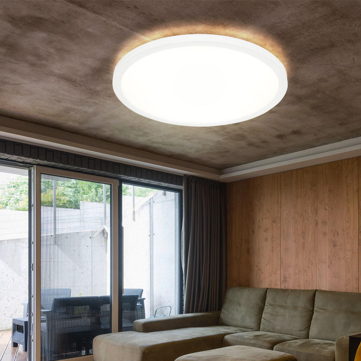 LED DECKENLEUCHTE Kunststoff Weiß - Weiß, Kunststoff (42/42/2.5cm) - Globo Lighting