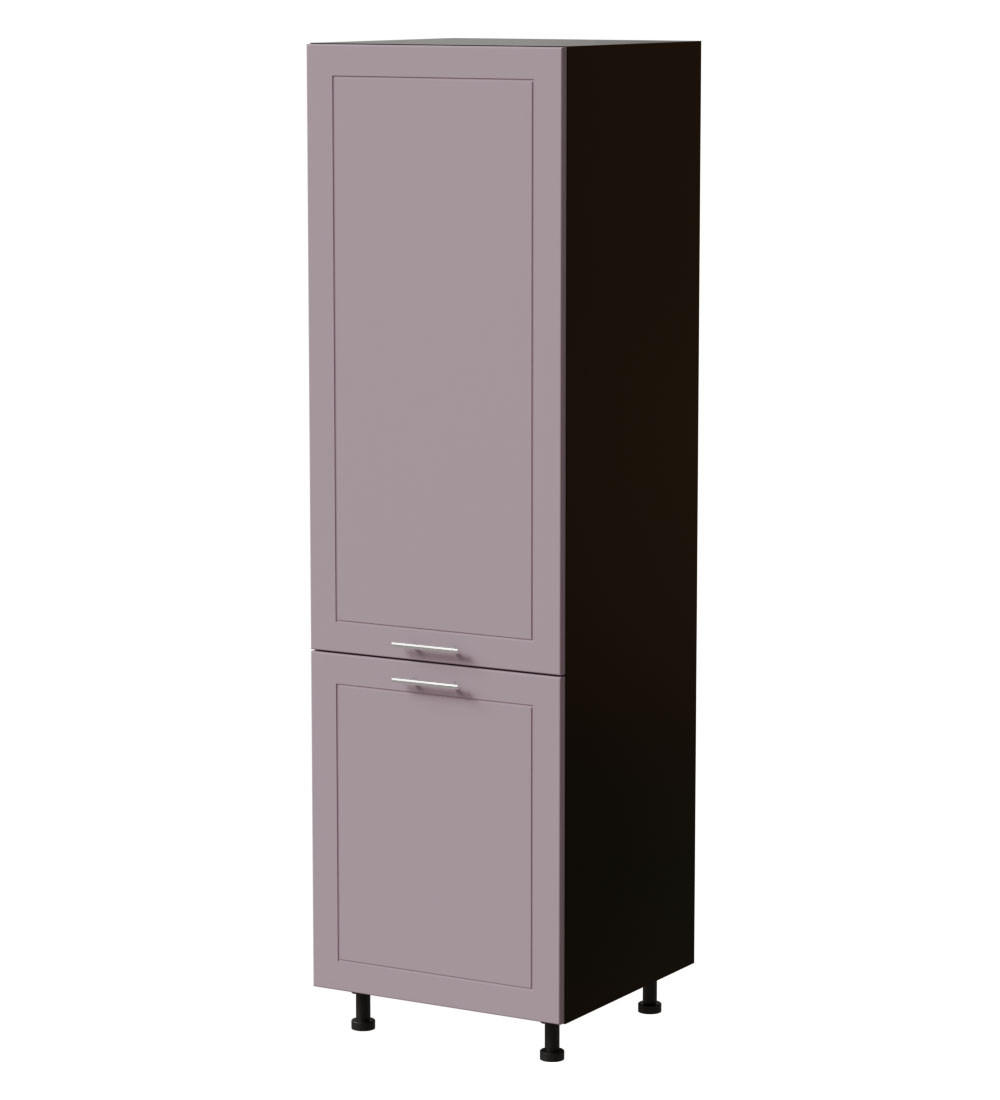 Feldmann-Wohnen Vorratsschrank Violett, Schwarz 60x207x59 cm