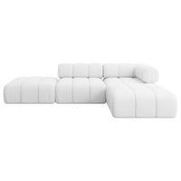 ECKSOFA modulares Sofa Kerru-L1 - 285x190x70 cm Weiß Bouclé - Weiß, Holzwerkstoff/Textil (285/190cm) - ALTDECOR