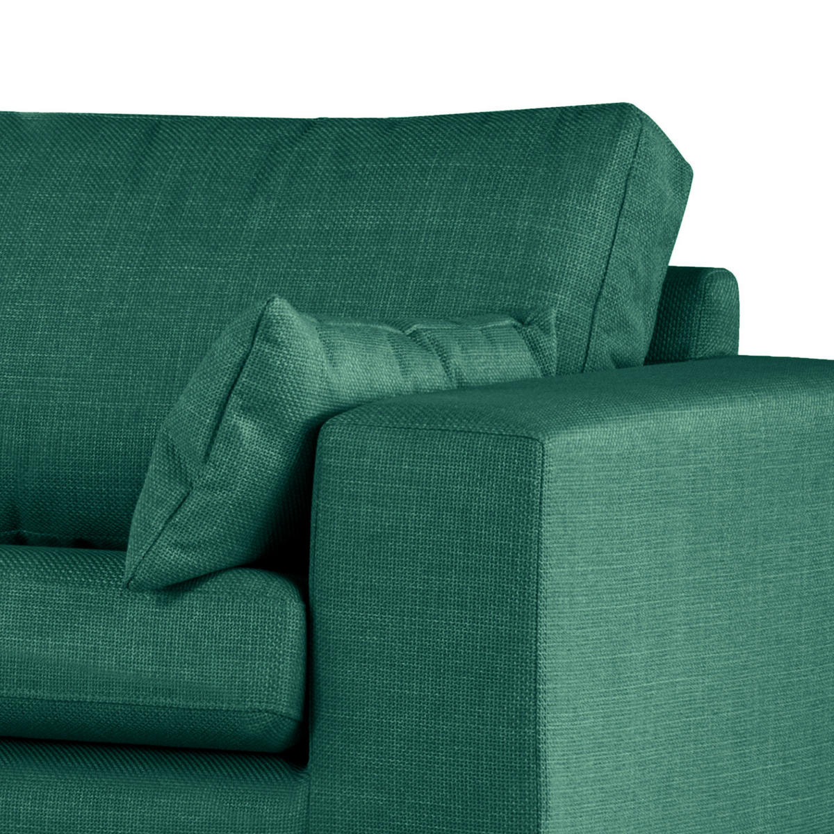 ECKSOFA mit Ottomane - Dunkelgrün/Eichefarben, Eichenholz/Textil (287/219cm) - home24