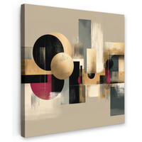 LEINWANDBILD Abstrakt - Formen - Beige - Texturen Deko Wohnzimmer 20x20 cm - Beige, Textil (20/20cm) - MuchoWow