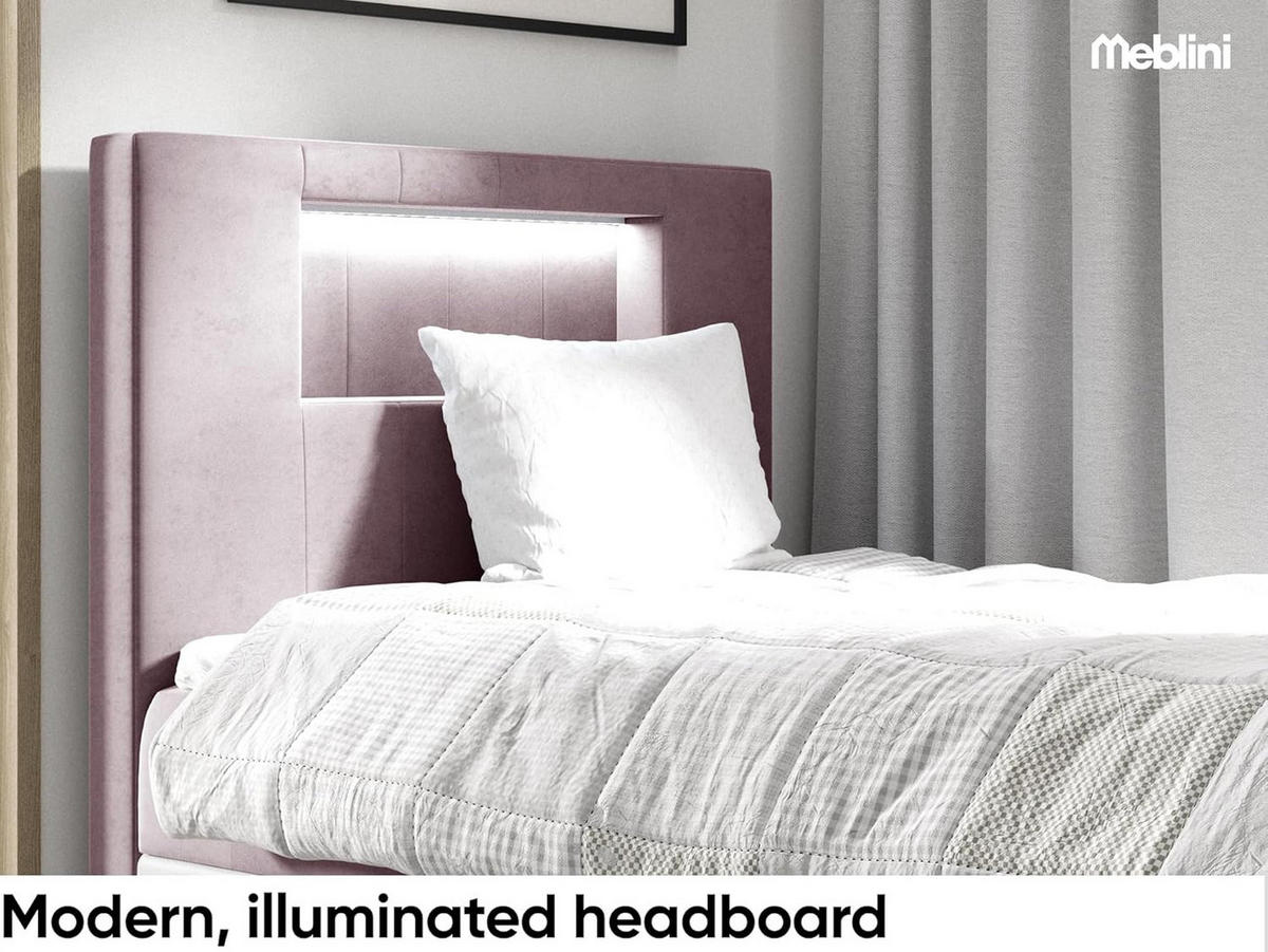 KINDERBETT GARETH 1 - Lila/Weiß, Holzwerkstoff (82/212cm) - Meblini