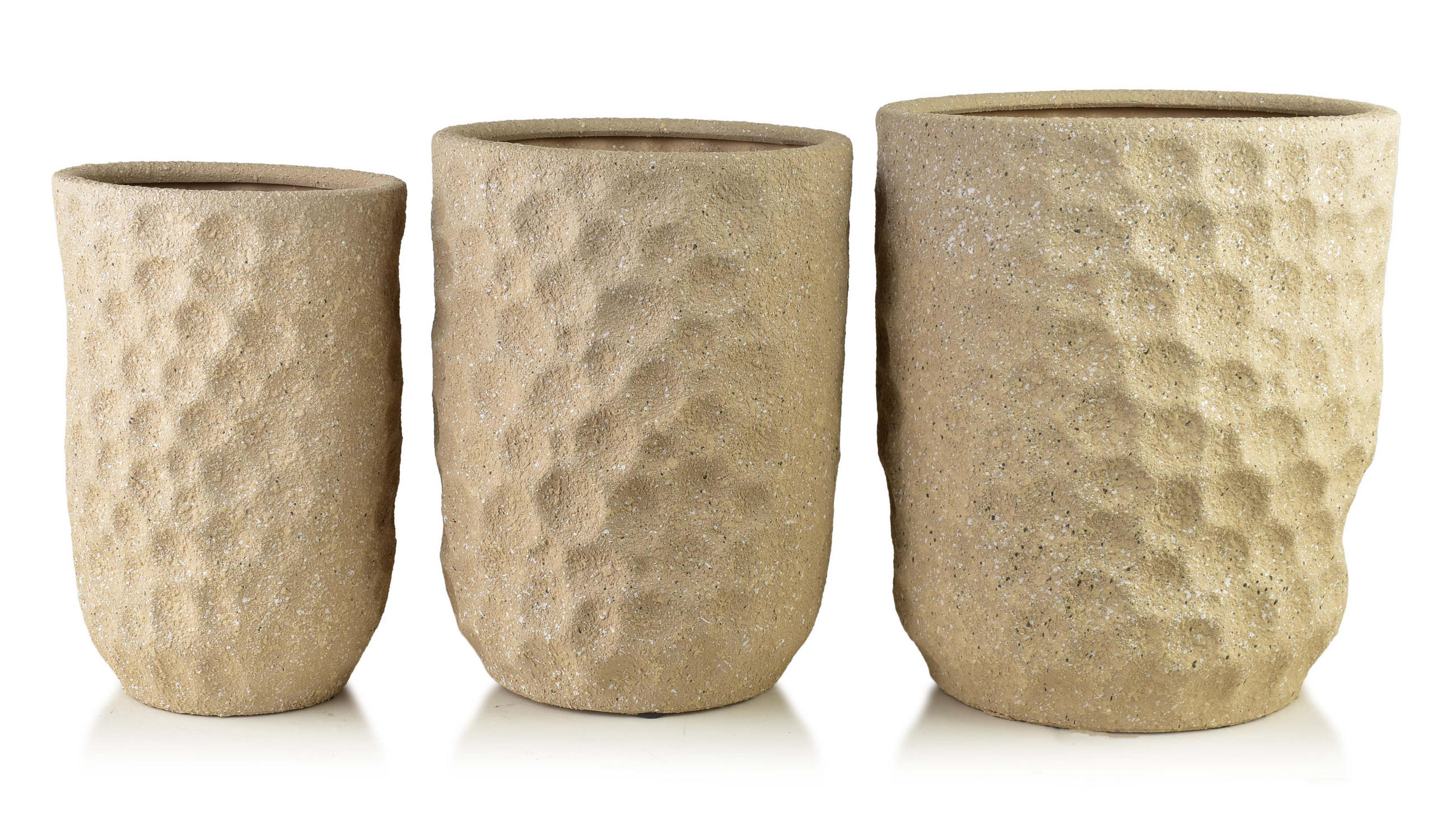 ÜBERTOPF NEVA BEIGE 3-tlg Beige 39/39/46cm 31,5/31,5/42,5cm 25,5/25,5/39cm Keramik - Beige, Keramik (40/47/40cm) - Mondex