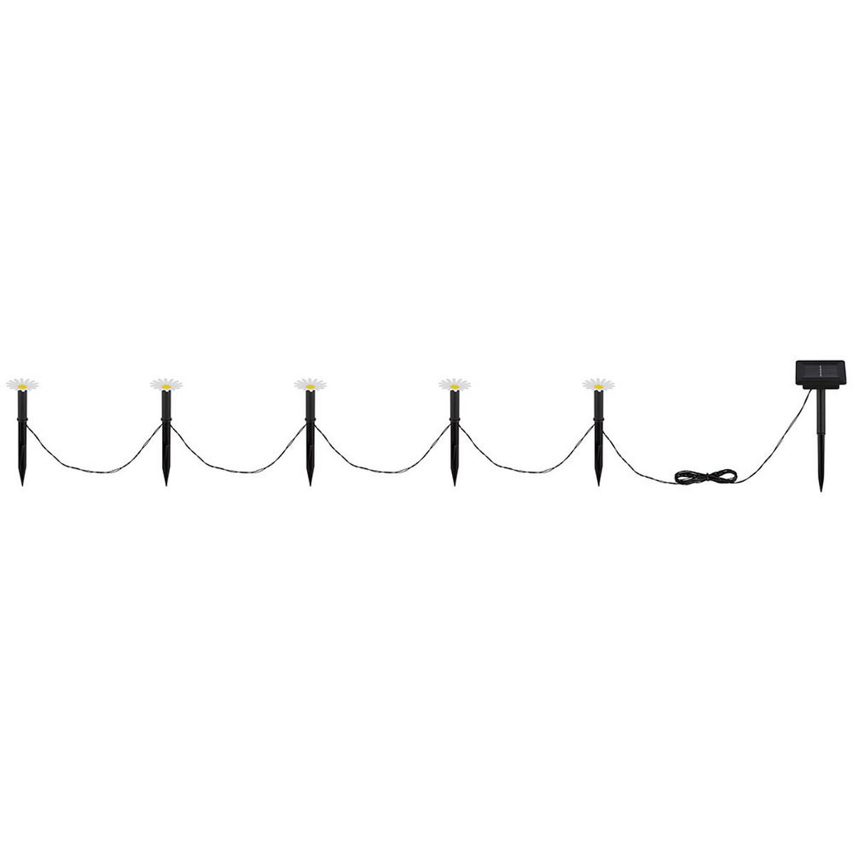 SOLAR-LICHTERKETTE LED Kunststoff Schwarz Blumenform 2er Set - Schwarz, Kunststoff (220/4.8/17.5cm) - Globo Lighting
