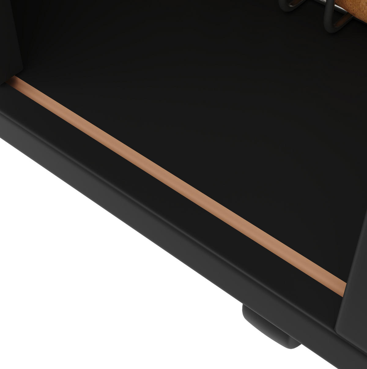 KÜCHENINSEL 110/90/42 cm Schwarz aus MDF mit klappbarer Tischplatte - Schwarz, Holzwerkstoff (42/90/110cm) - OKMYHOME
