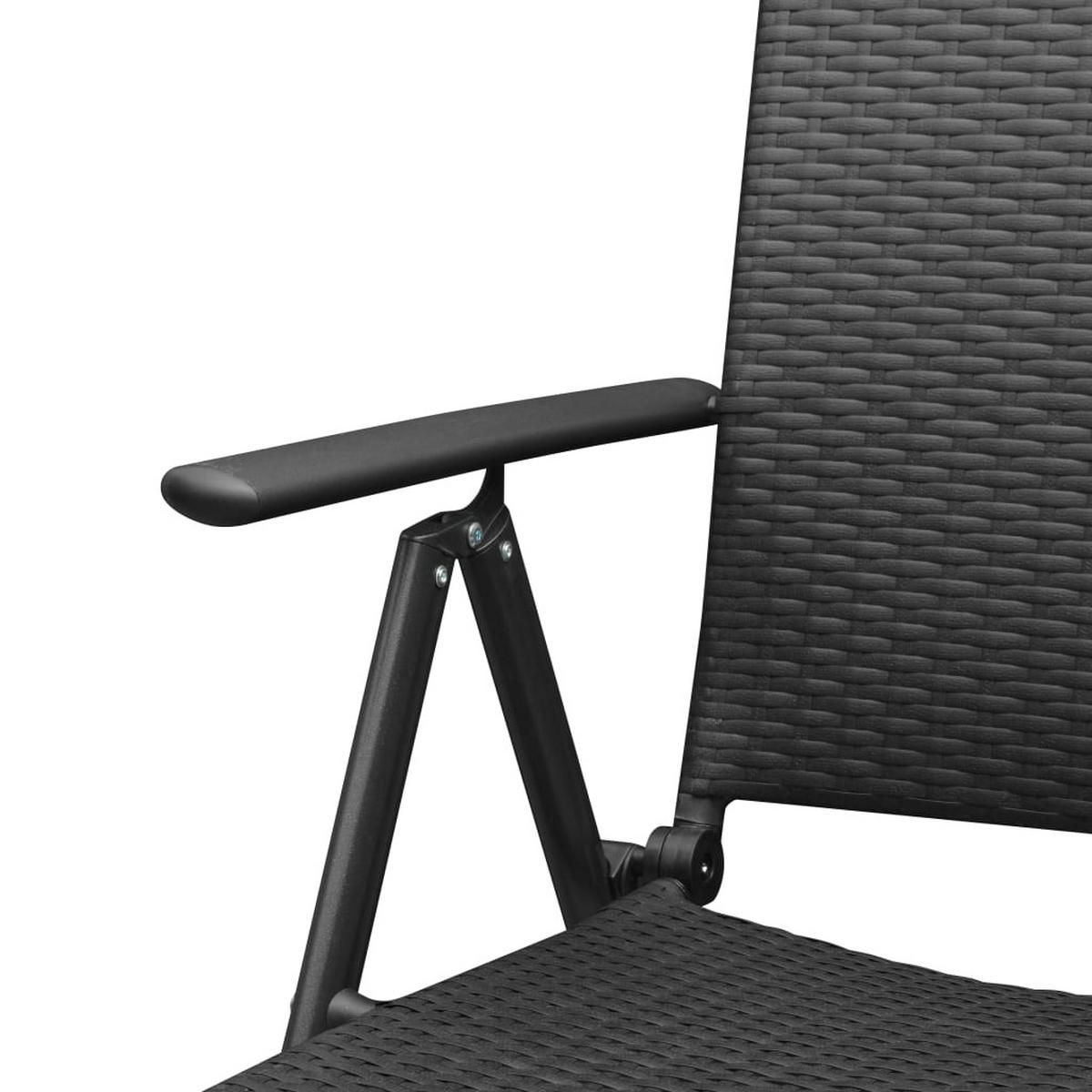 GARTEN-ESSGRUPPE 5-teilig Schwarz - Schwarz, Kunststoff - vidaXL