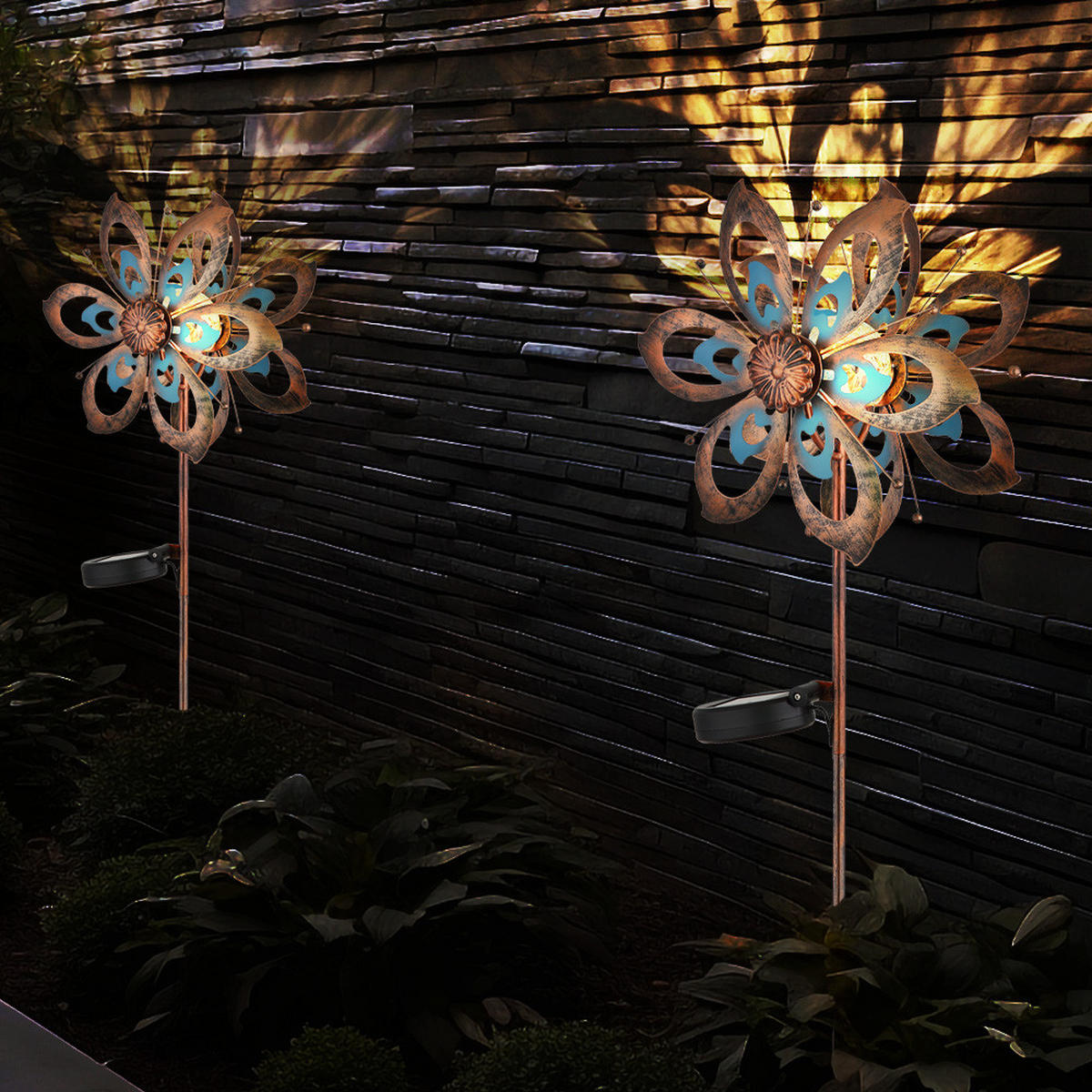 LED AUSSENLEUCHTE Metall Gold - Goldfarben, Glas (22.5/12/92cm) - Globo Lighting