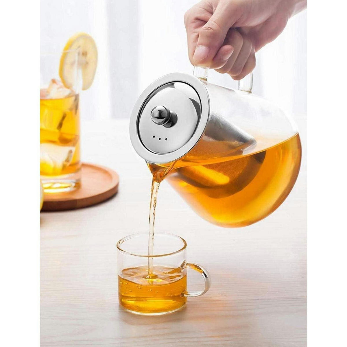 TEEKANNE mit Siebeinsatz 950ML Borosilikatglas Transparent - Transparent, Glas (10/10cm)