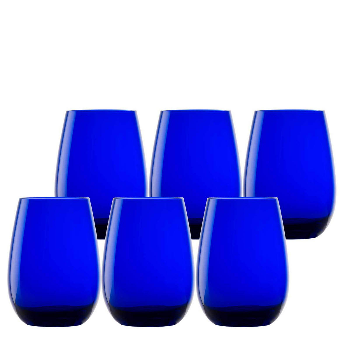 BECHER Elements Kobaltblau 465 ml 6er Set - Dunkelblau, Glas (0.465L) - Stölzle Lausitz