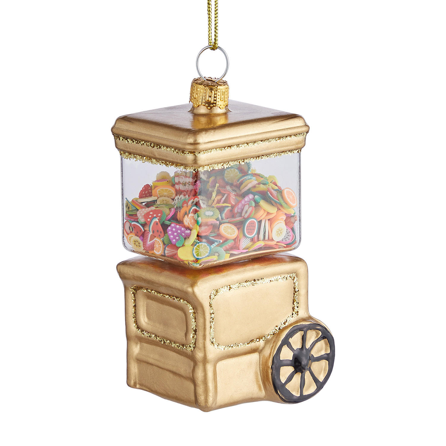 BAUMANHÄNGER Hang On Bonbon Wagen - Goldfarben, Glas (4/9/5cm) - Butlers