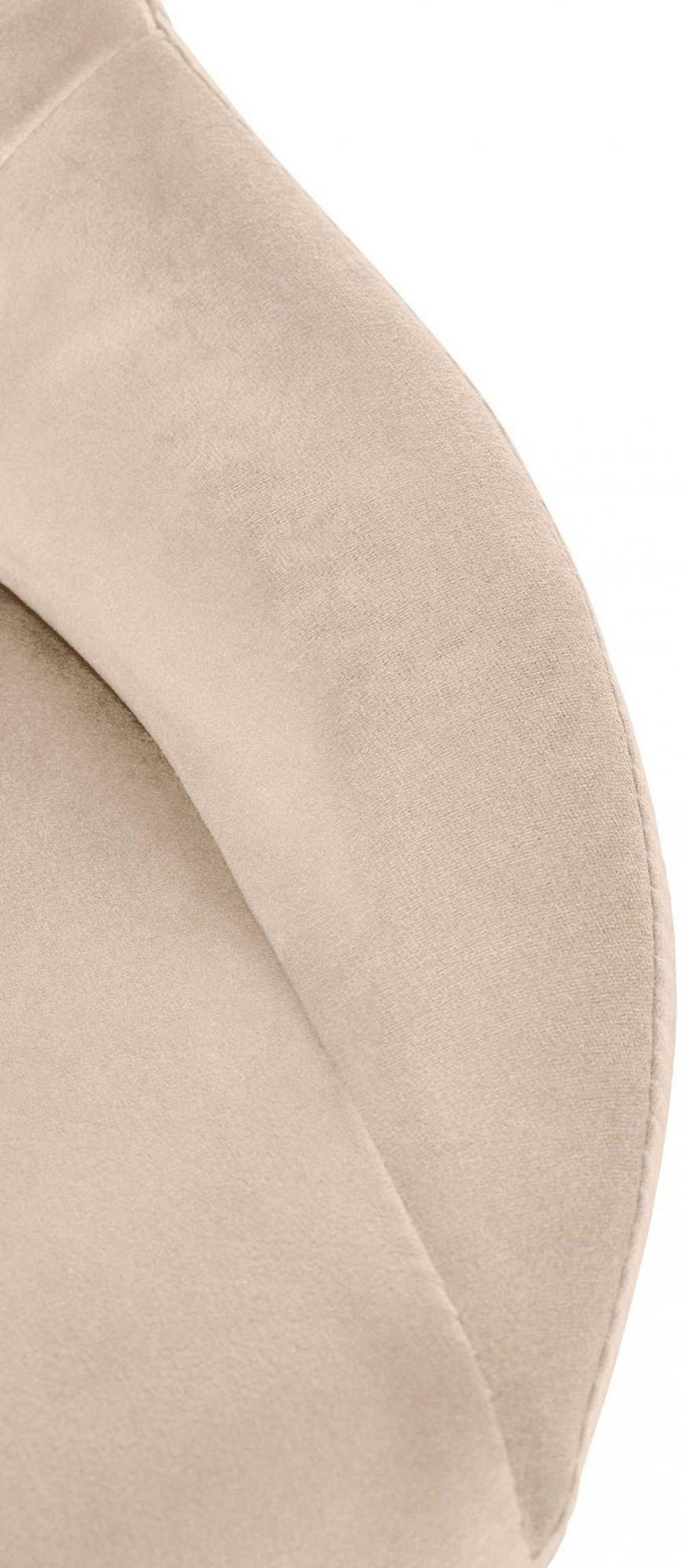 BARHOCKER Samt Creme - Chromfarben/Creme, Textil/Metall (47/85/48cm) - CLP
