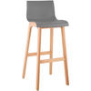BARHOCKER Holz Grau - Eukalyptusholzfarben/Grau, Holz (41/102/46cm) - CLP