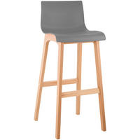 BARHOCKER Holz Grau - Eukalyptusholzfarben/Grau, Holz (41/102/46cm) - CLP
