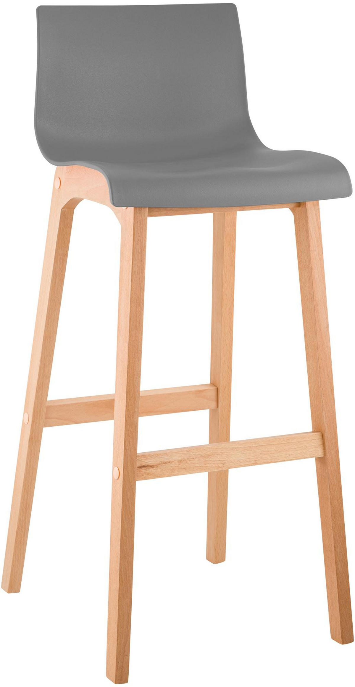 BARHOCKER Holz Grau - Eukalyptusholzfarben/Grau, Holz (41/102/46cm) - CLP