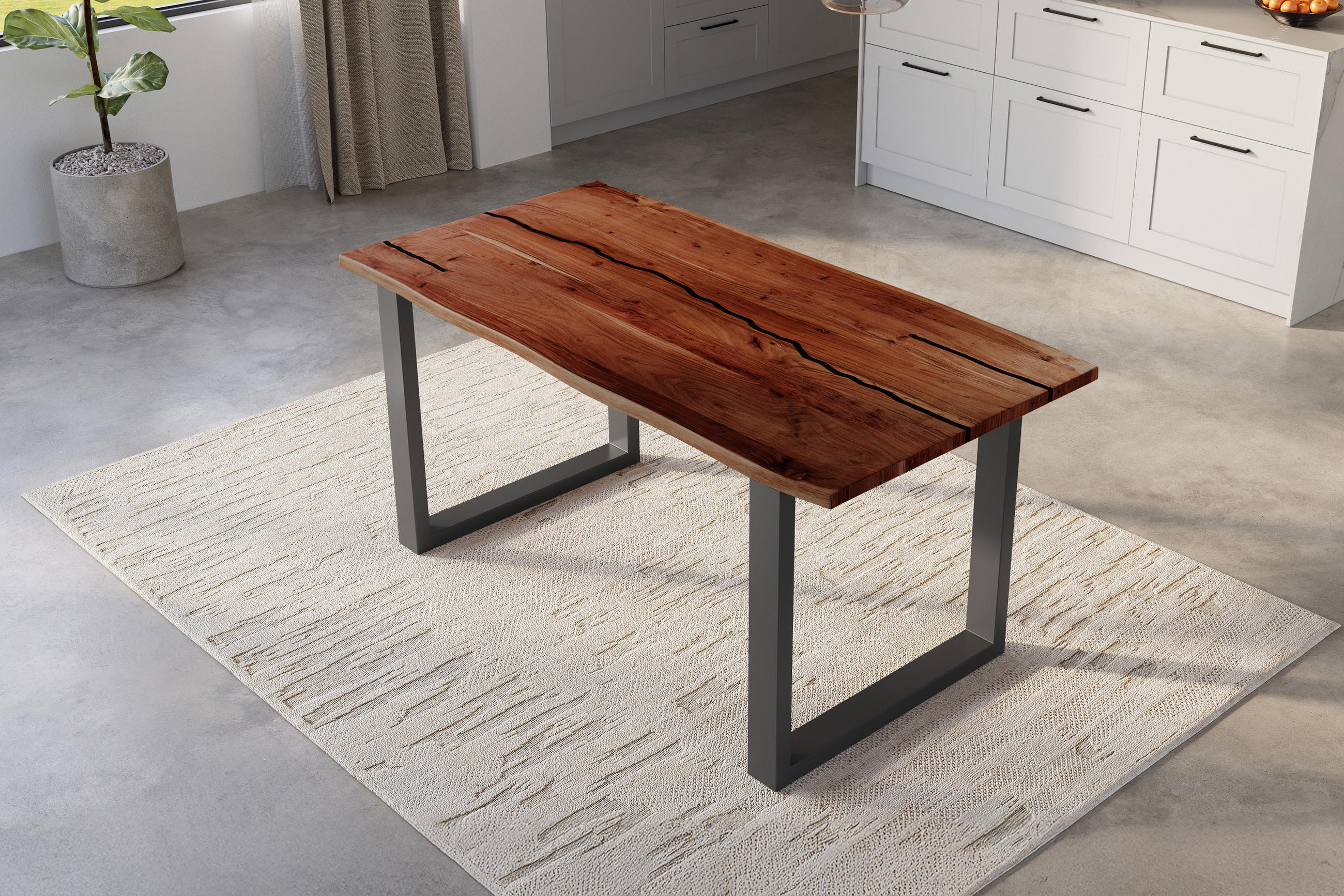 ESSTISCH POLLY - Schwarz/Braun, Holz/Metall (80/140/77cm) - SAM