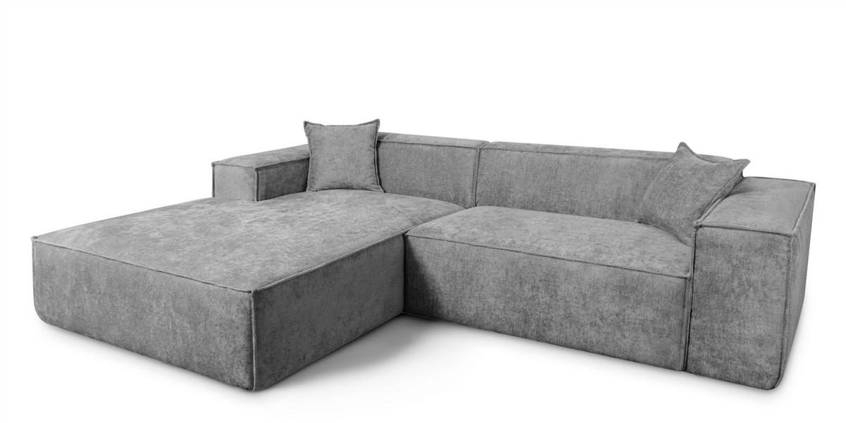 ECKSOFA Carlota - Dunkelgrau, Holzwerkstoff/Textil (192/270cm) - Fun Möbel