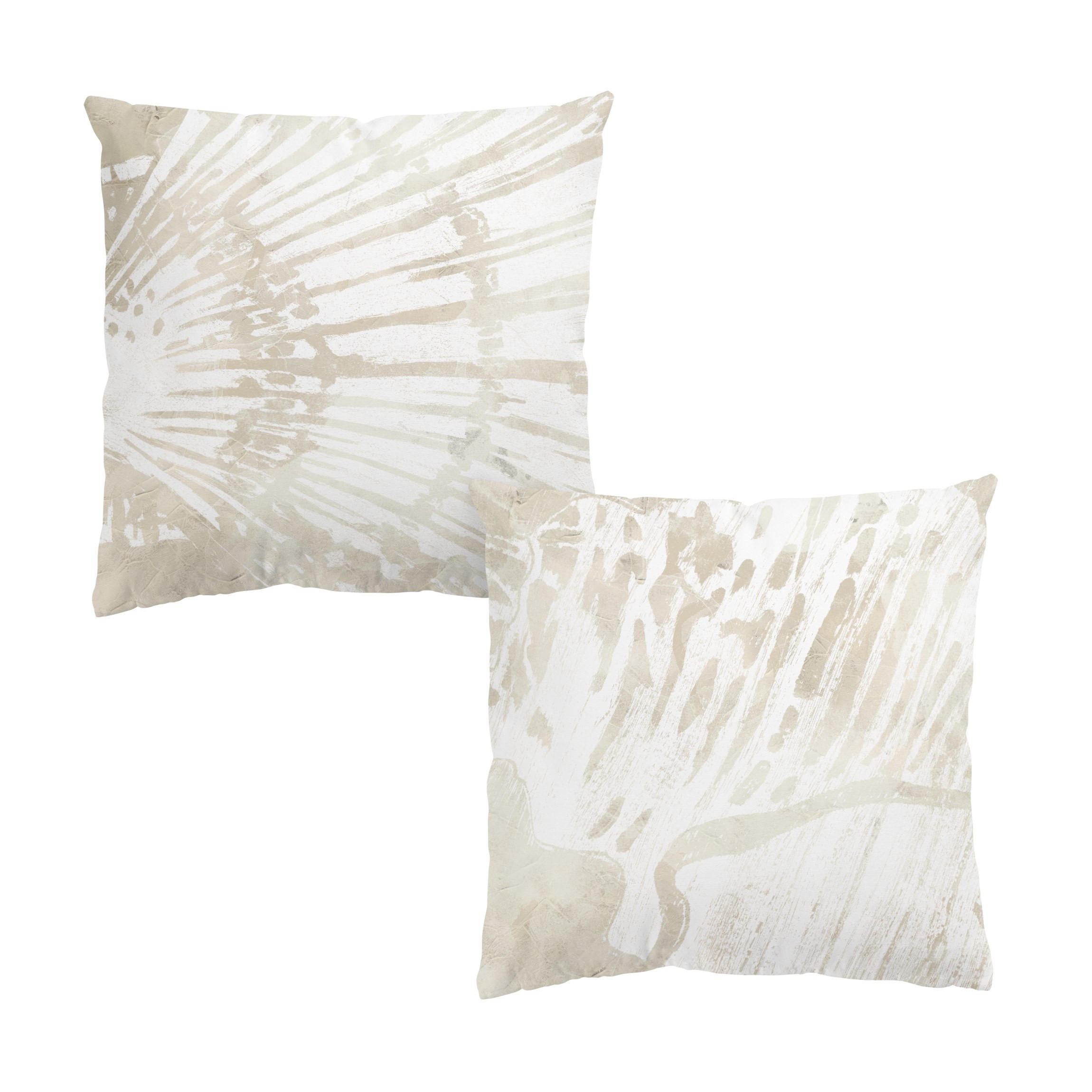 DEKOKISSEN 2er-Set Muschel Silhouetten Duo auf Leinen 40/40 cm - Eichefarben, Textil (40/40cm) - Bilderwelten