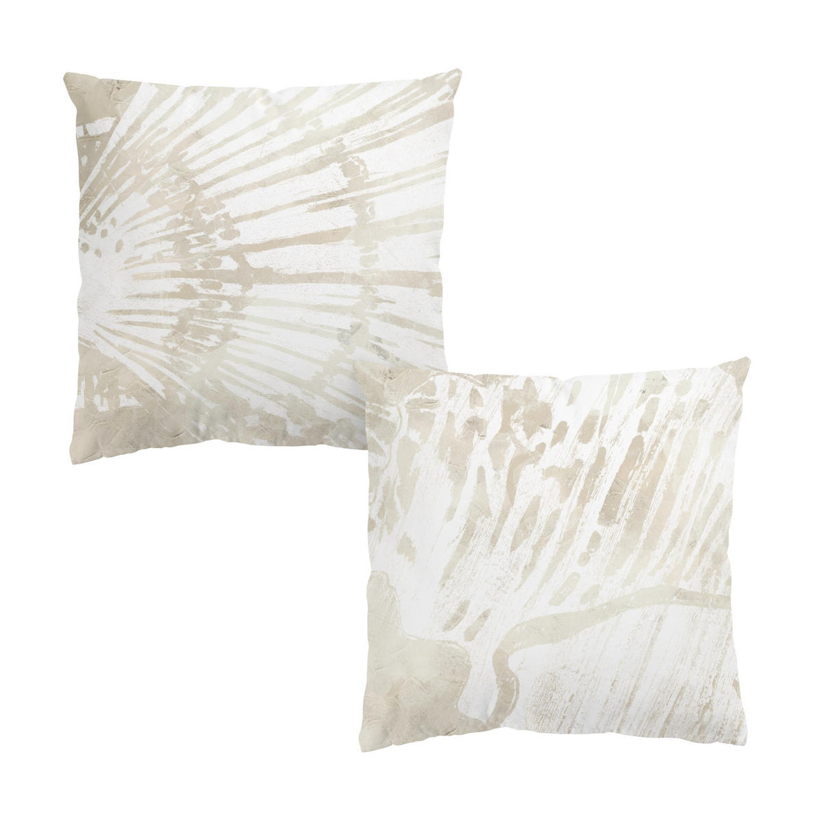 DEKOKISSEN 2er-Set Muschel Silhouetten Duo auf Leinen 40/40 cm - Eichefarben, Textil (40/40cm) - Bilderwelten