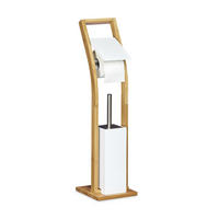 WC Garnitur - Multicolor, Holz/Metall (19/75/19cm) - Relaxdays
