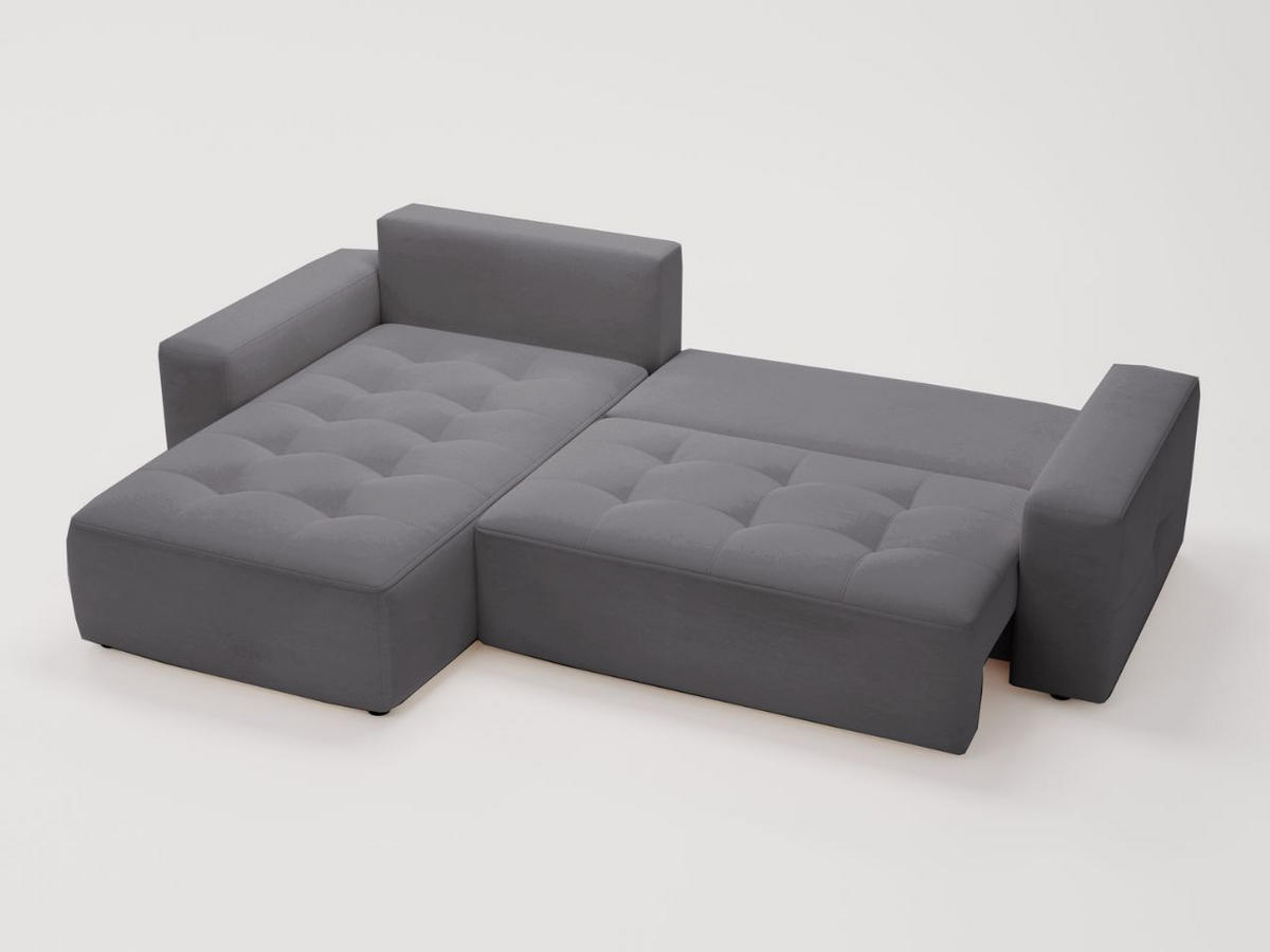 ECKSOFA Portland Dunkelgrau Links - Dunkelgrau, Holz/Kunststoff (165/250cm) - Graingold