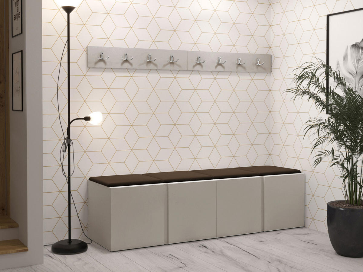 GARDEROBEN-SET Orion VII - Kaschmir/Braun, Holzwerkstoff/Kunststoff (168/42/46cm) - MIRJAN24