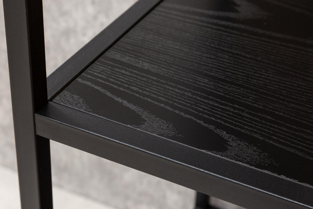 STANDREGAL SLIM LINE Schichtholz Schwarz 185 cm - Schwarz, Holzwerkstoff/Metall (77/185/35cm) - riess-ambiente