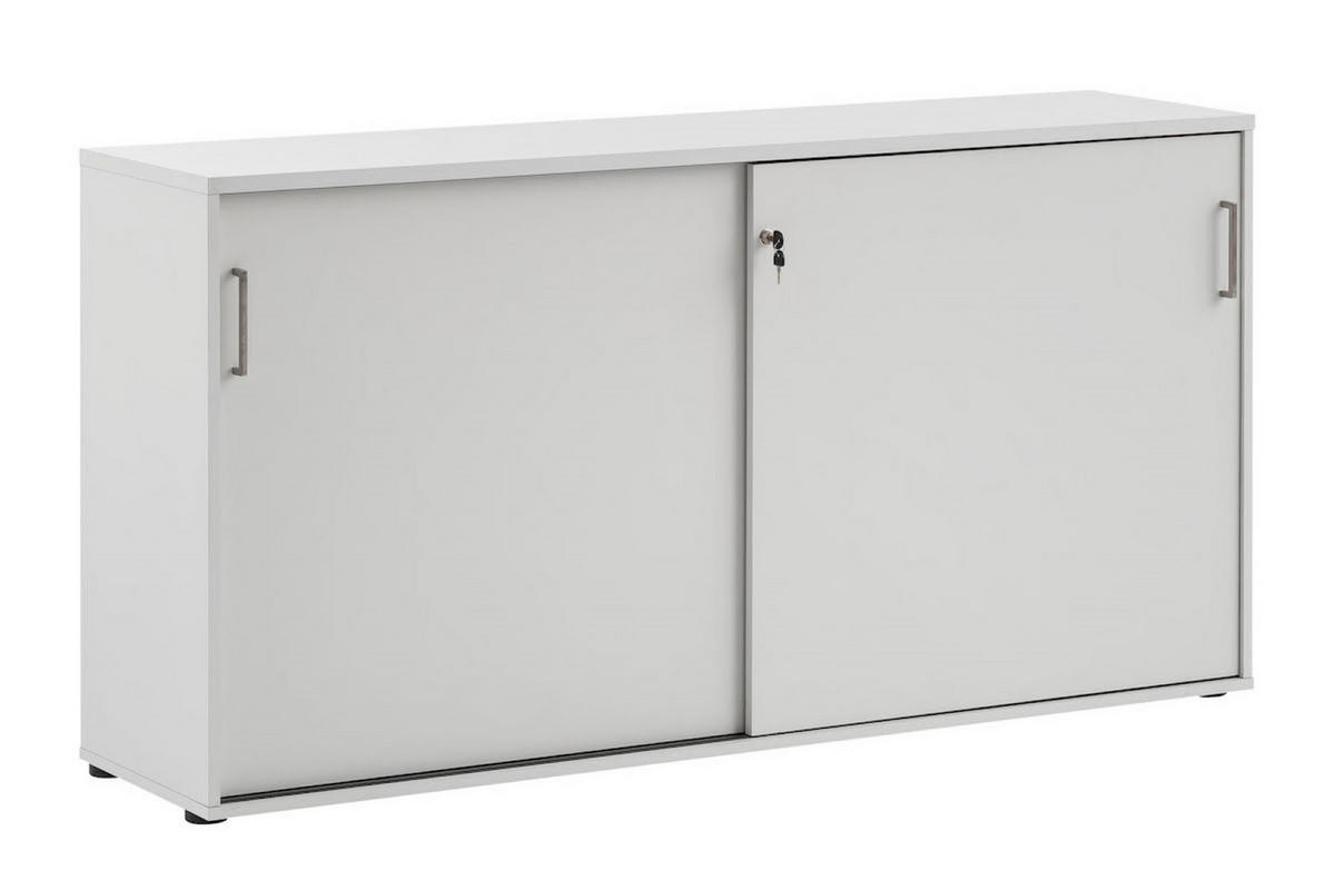 SCHIEBETÜRENSCHRANK Hippo Small 84x160x40 cm 2 Fächern & 2 Schiebetüren Lichtgrau - Grau, Holz (160/84/40cm) - PROREGAL