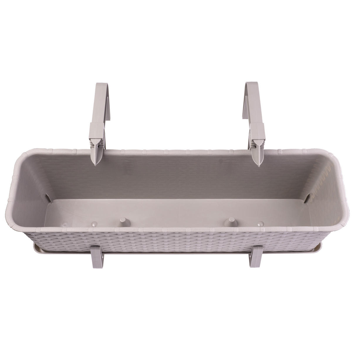 Blumentopf mit Untersetzer und 2 Griffe 60 cm, Beige - Beige, Kunststoff (17/60cm) - KADAX