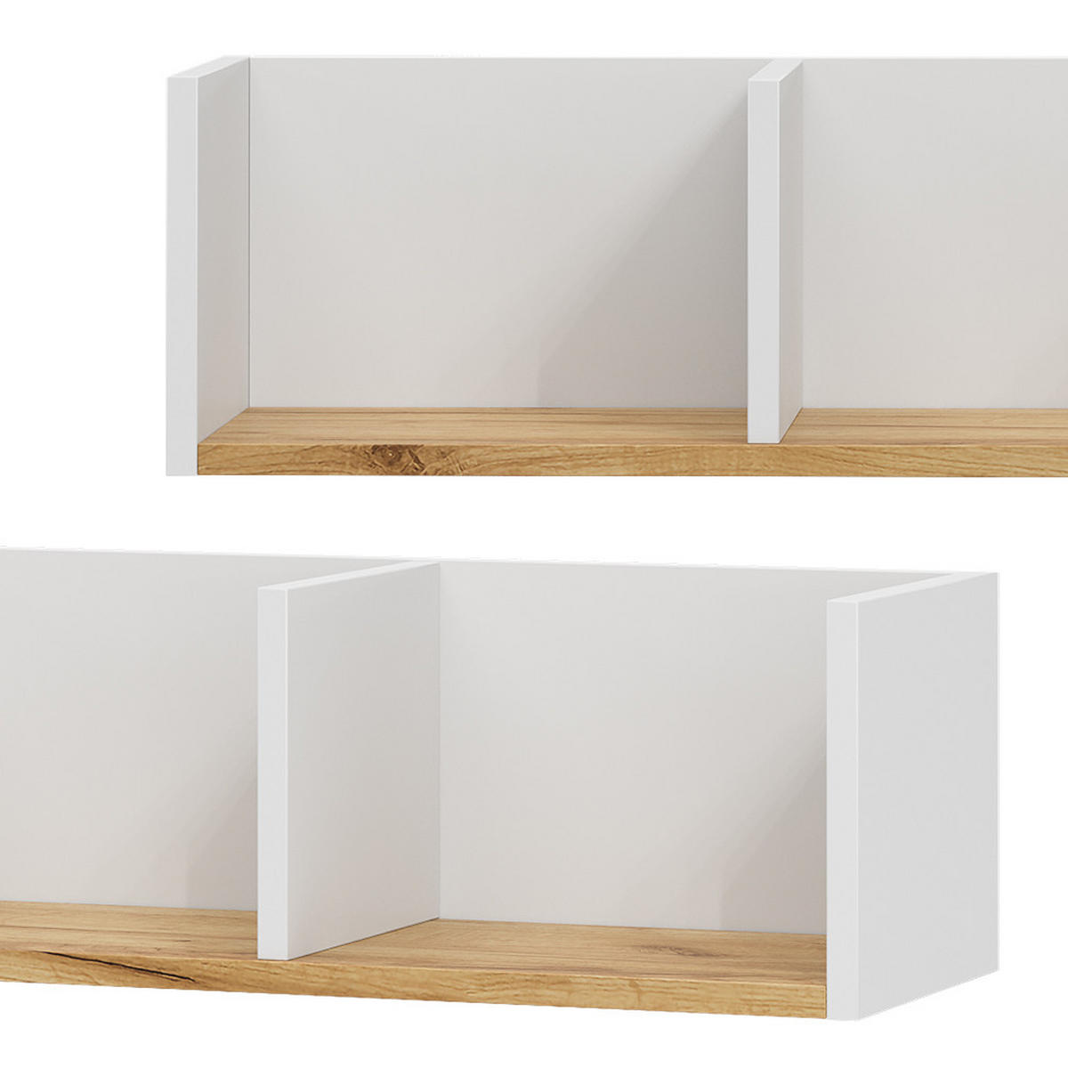 WANDREGAL Tomy Weiß/Goldkraft Eiche 90 x 20 cm - Eiche Wotan/Weiß, Holzwerkstoff (90/20/24cm) - Vicco