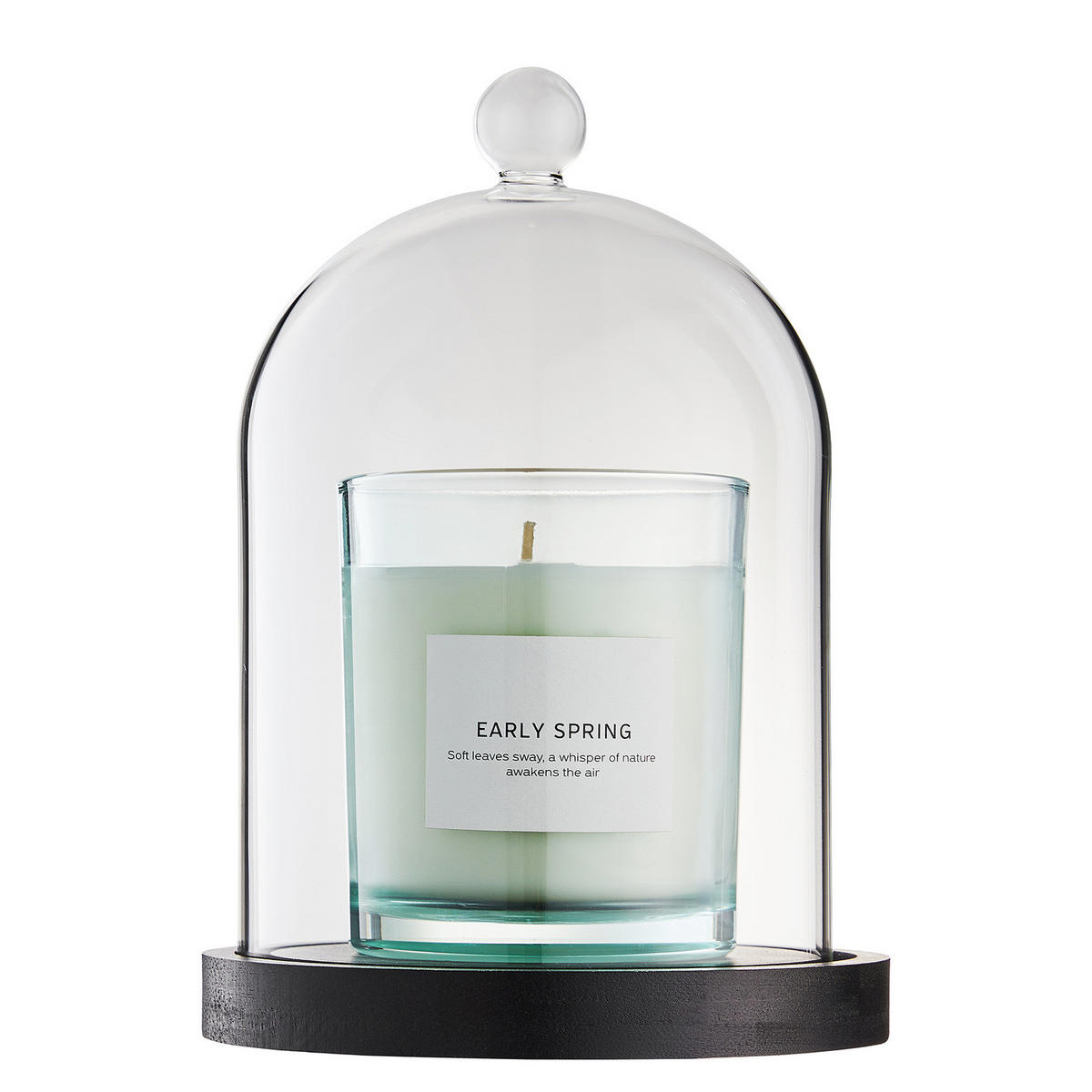 GLASGLOCKE FÜR DUFTKERZEN Dome - Schwarz, Glas/Holzwerkstoff (15/20/15cm) - Butlers