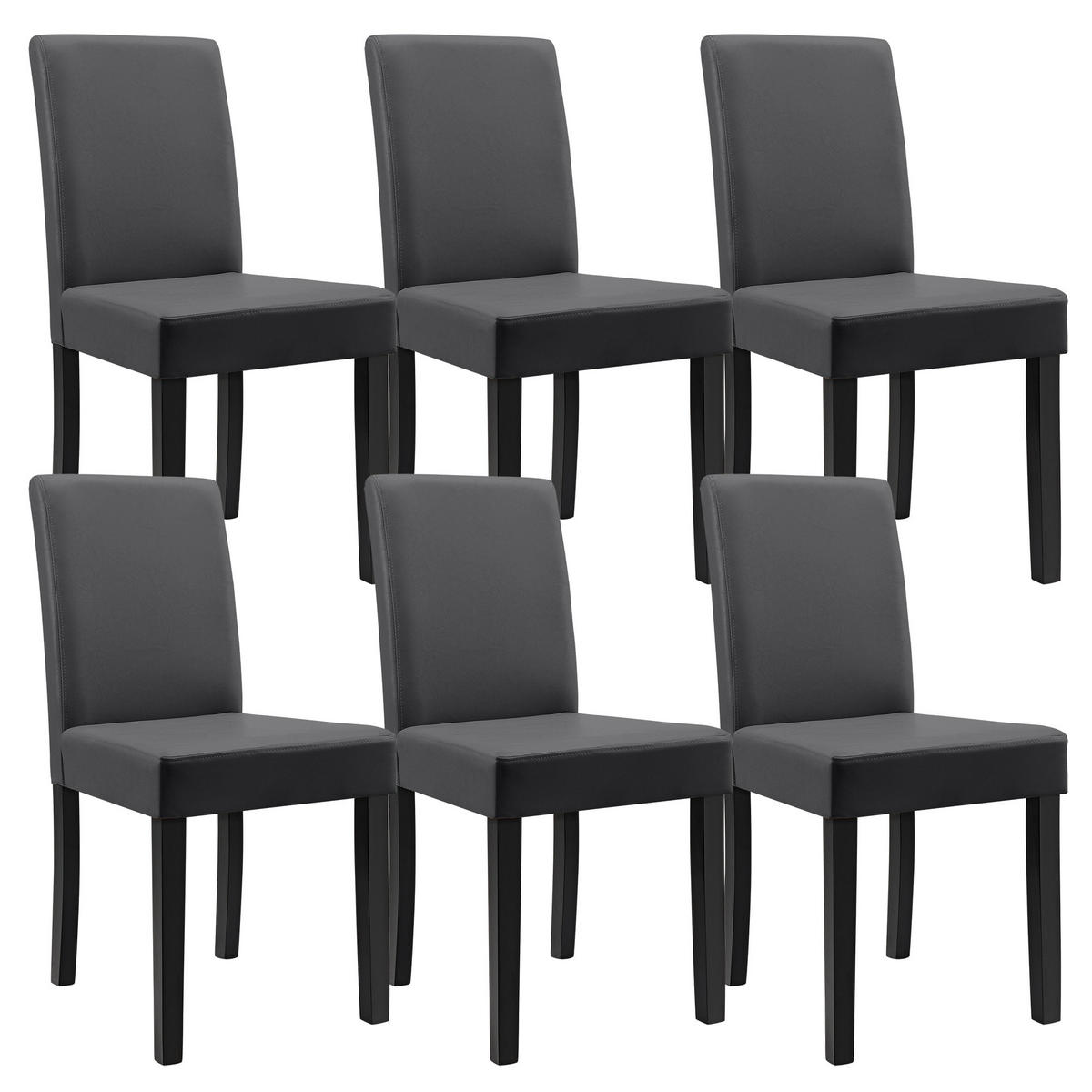 TISCHGRUPPE Forssa - Dunkelgrau/Weiß, Holz/Holzwerkstoff (140/77/90cm) - [en.casa]