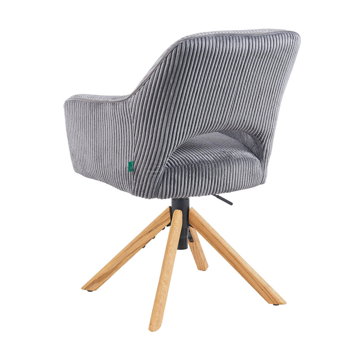 BÜROSTUHL Mika-Amia - Honigeiche/Grau, Eichenholz/Holz (60/88/65cm) - DUBI Möbel
