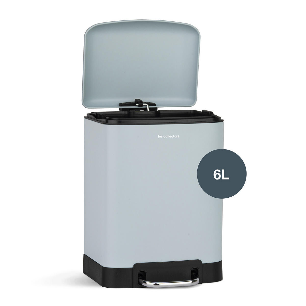 TRETMÜLLEIMER 6L - blaue Ausführung N°686 - Hellblau, Metall (22.5/32.5/22.5cm) - Les Collectors