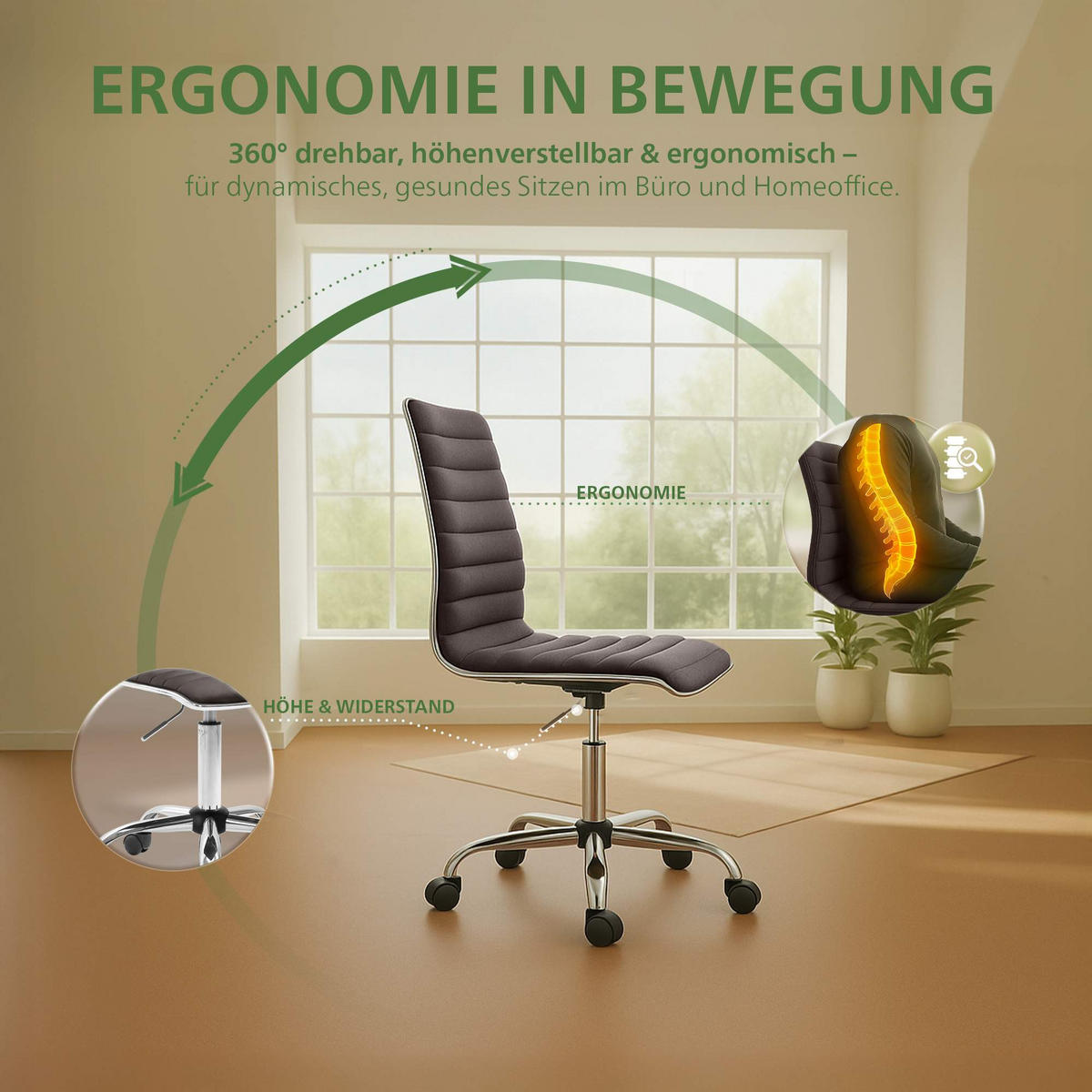 HOCKER Lederlook braun - Chromfarben/Braun, Textil/Metall (42/80/52cm) - CLP