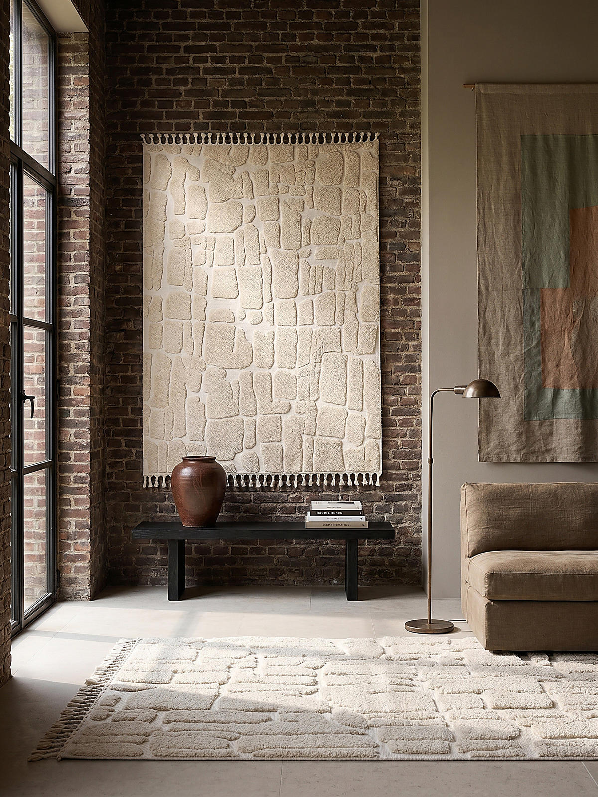 HOCHFLORTEPPICH mit Fransen MARA, geometrisch, Creme, 200 x 300 cm - Beige, Textil (300/200cm) - KADIMA DESIGN