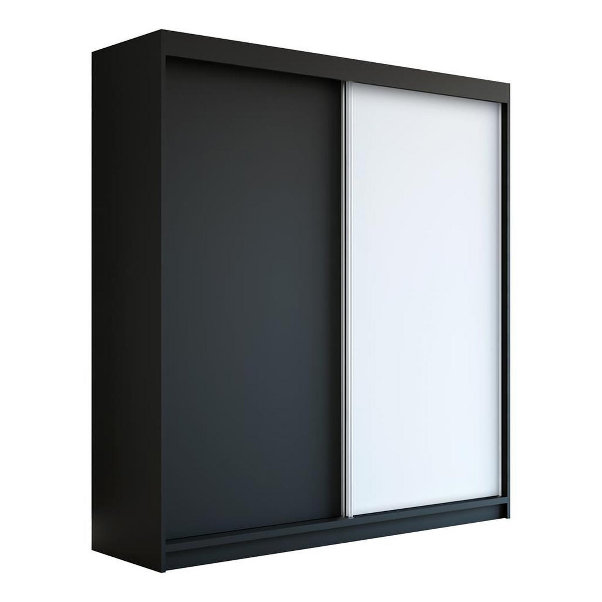 SCHWEBETÜRENSCHRANK 120 CM PAX Farbe: Schwarz / schwarz / weiß - Schwarz/Weiß, Holzwerkstoff (120/215/59.5cm) - A&J MöbelLand