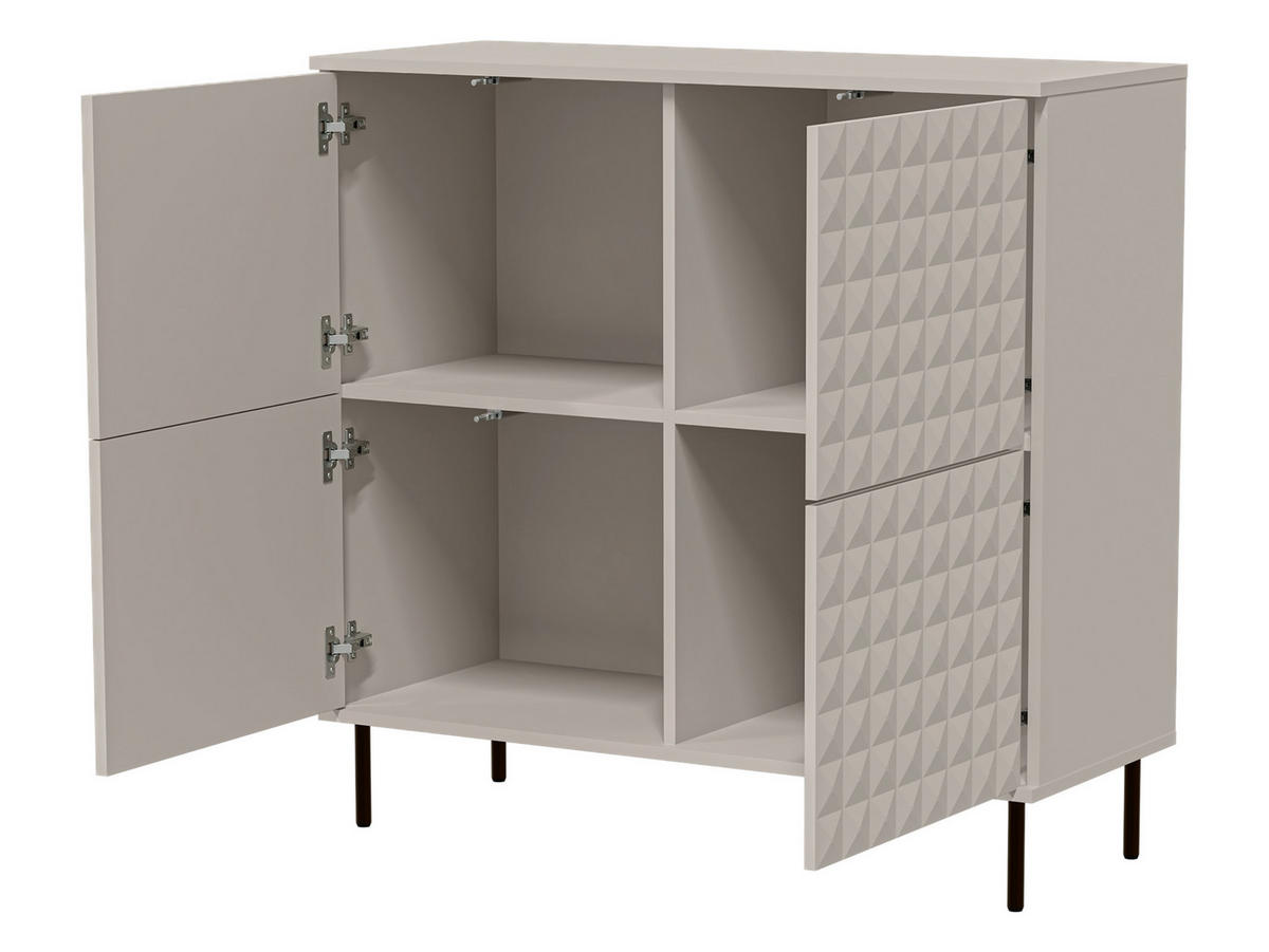 KOMMODE Leo 100 - Kaschmir/Schwarz, Holzwerkstoff/Metall (100/98/40cm) - MIRJAN24