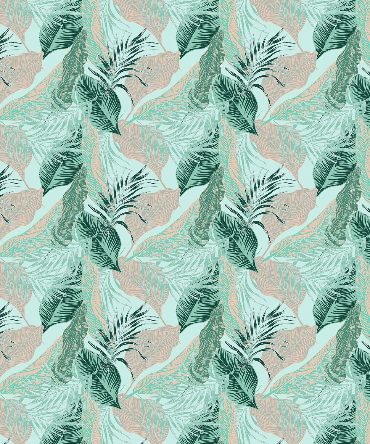 VERDUNKELUNGSROLLO 150x180 cm Tropische Blätter - Blau, Textil (150/180cm) - TULUP