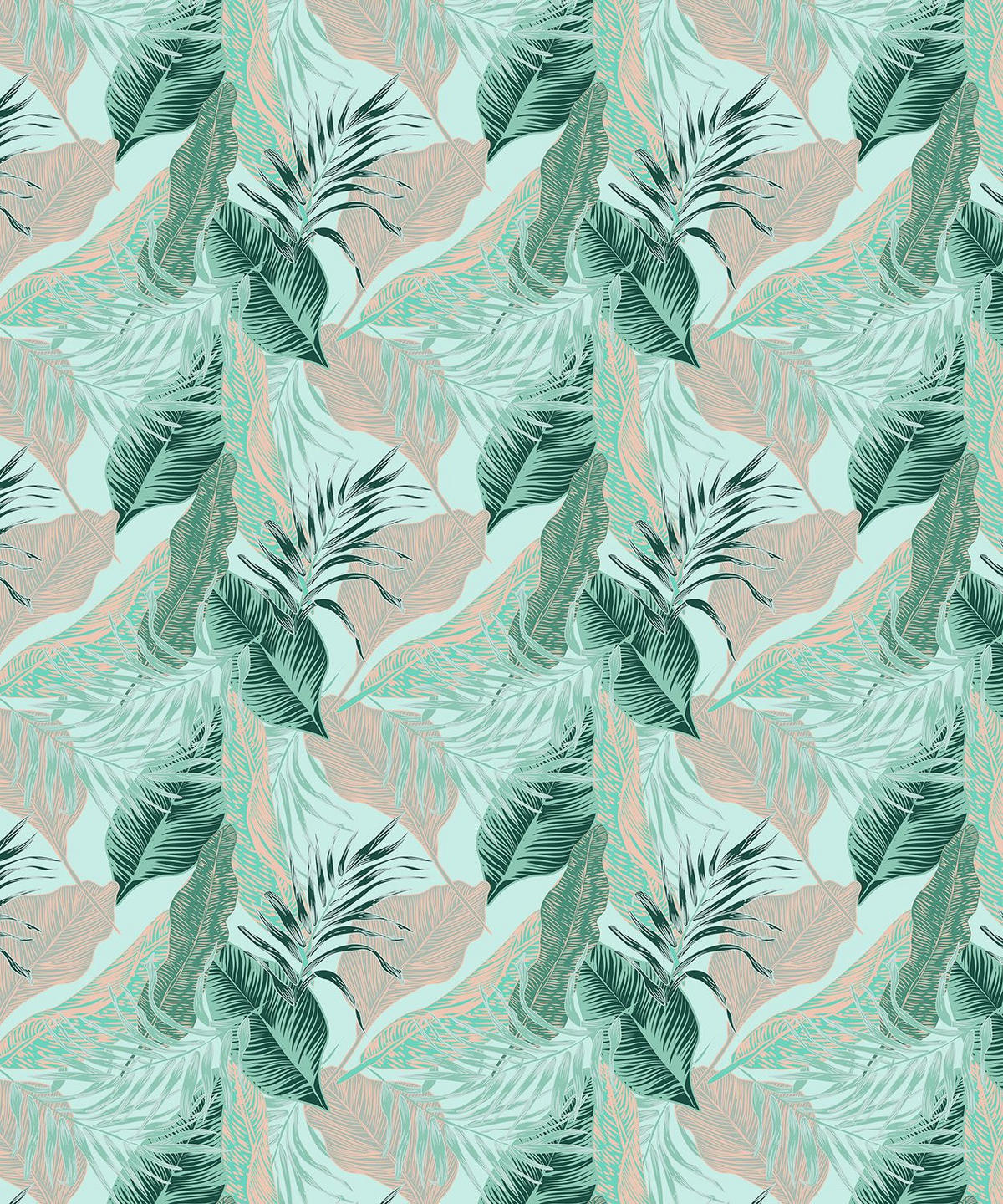 VERDUNKELUNGSROLLO 150x180 cm Tropische Blätter - Blau, Textil (150/180cm) - TULUP