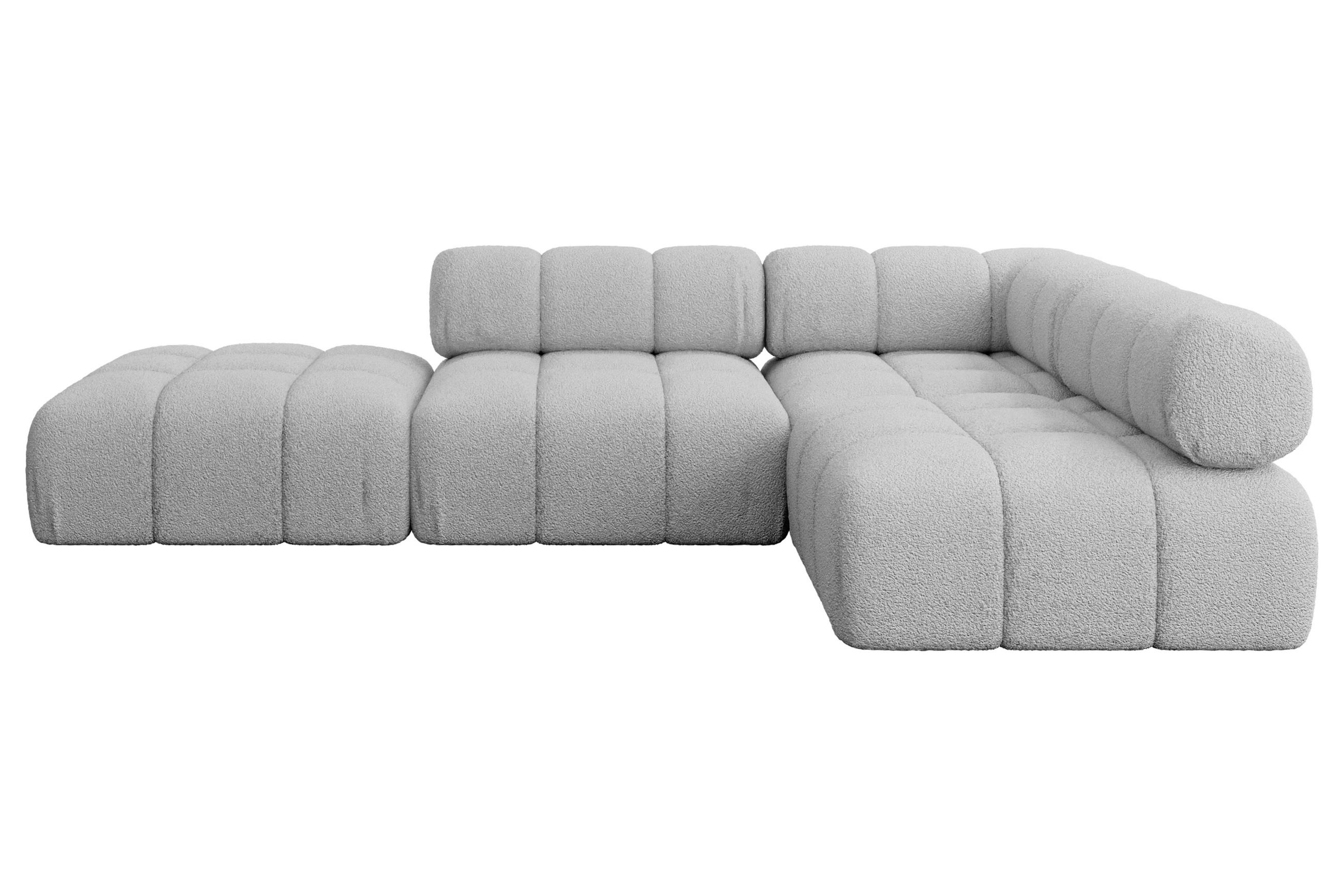 ECKSOFA modulares Sofa Favio-L1 - 285x190x70 cm Hellgrau Bouclé - Hellgrau, Holzwerkstoff/Textil (285/190cm) - ALTDECOR