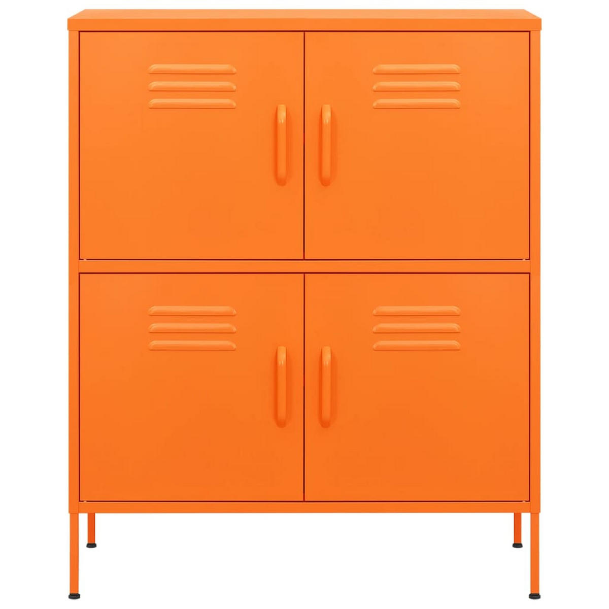 SIDEBOARD mit 4 Türen, 80/35/101,5 cm, aus Stahl, in Orange - Orange, Metall (80/101.5/35cm) - vidaXL
