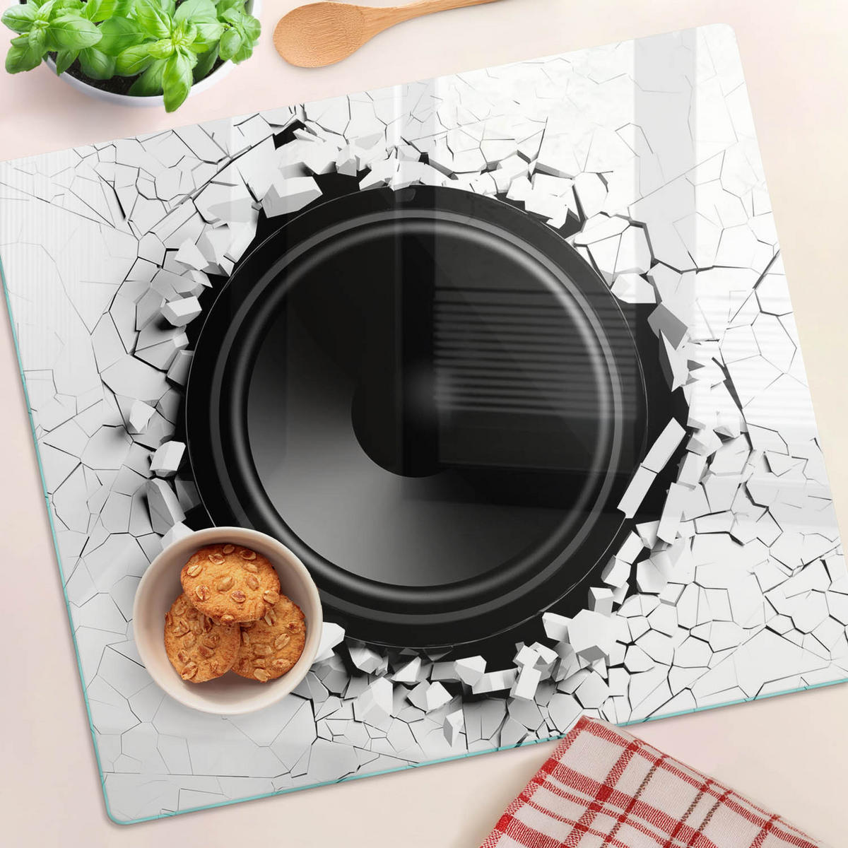 GLASPLATTE 60x52 cm Lautsprecher - Schwarz, Glas (60/0.4/52cm) - TULUP