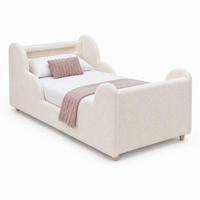 KINDERBETT mit Seitengittern 90x200 cm Bouclé Beige - Weiß, Holz (90/200cm) - Meubliv