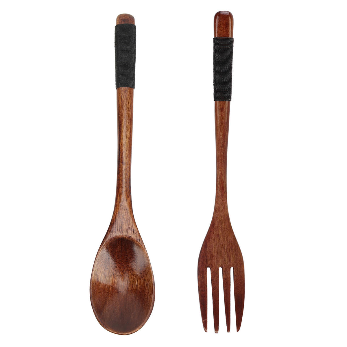 BESTECK-SET 6-teiliges Holz-Besteck-Set - Braun, Metall