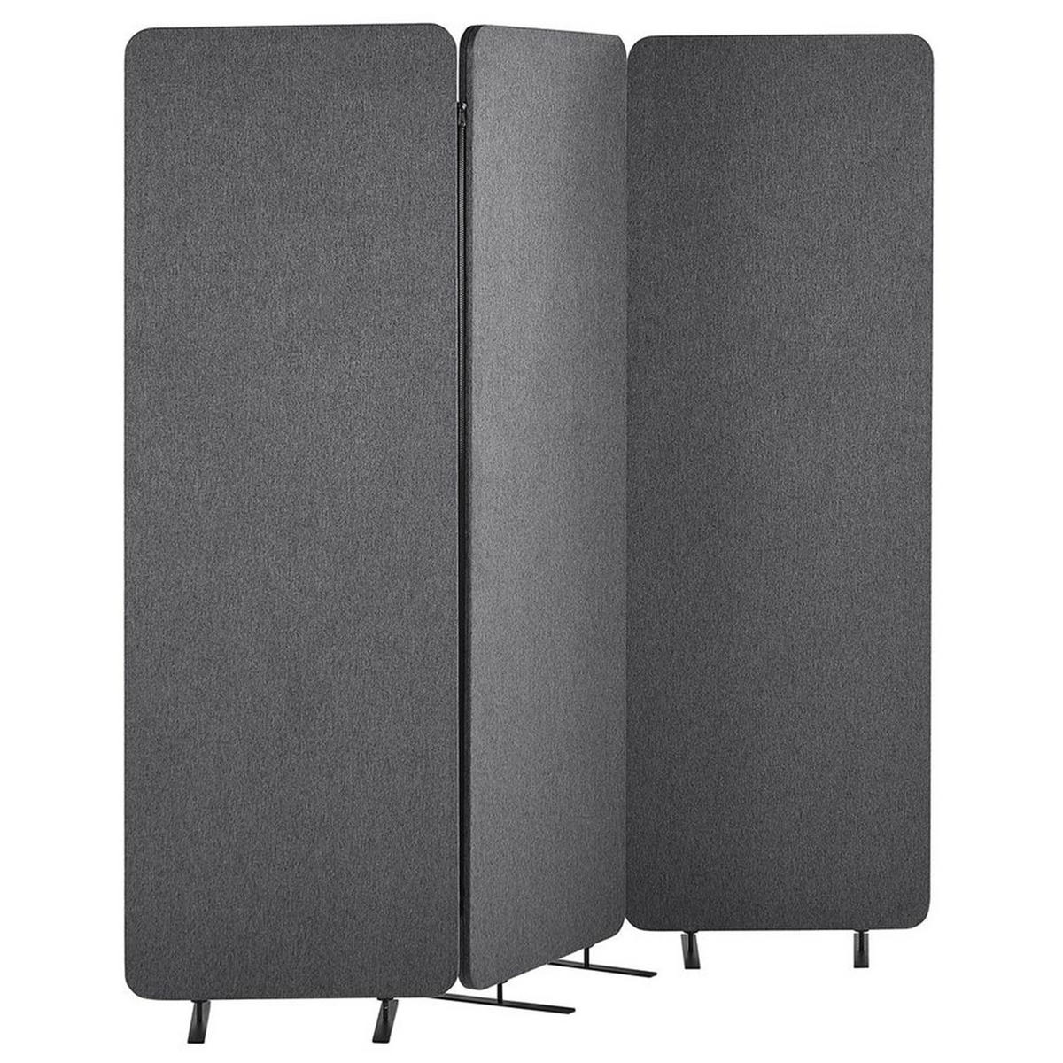BÜRO-RAUMTEILER 184/184 cm Grau Standi - Dunkelgrau/Grau, Textil (184/184/30cm) - Beliani
