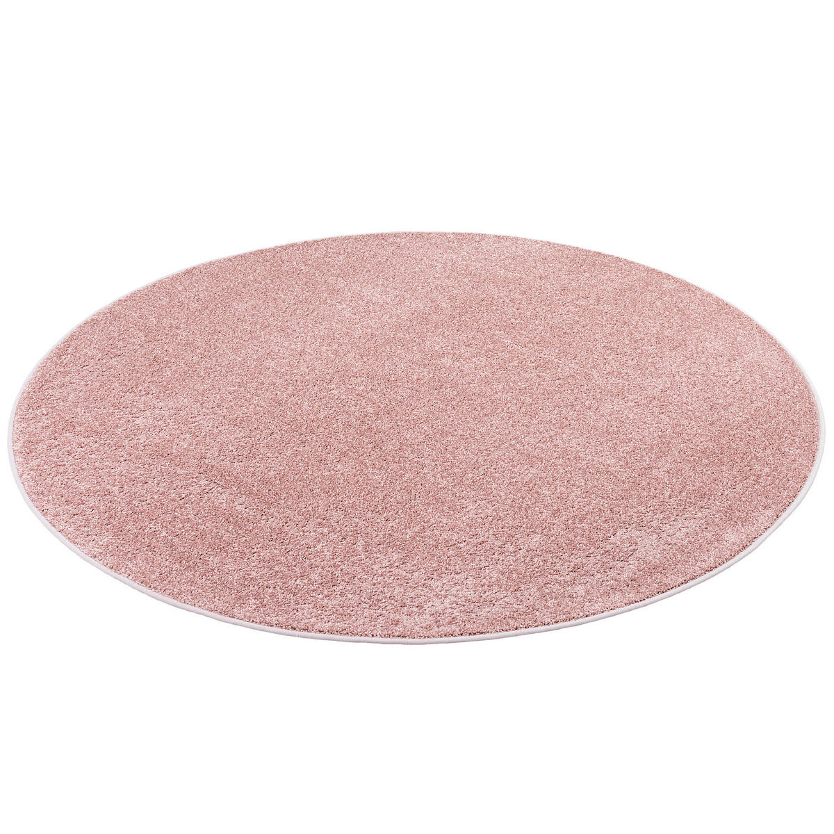 HOCHFLOR VELOURS TEPPICH LUNA RUND - Rosa, Textil (100/100cm) - Snapstyle