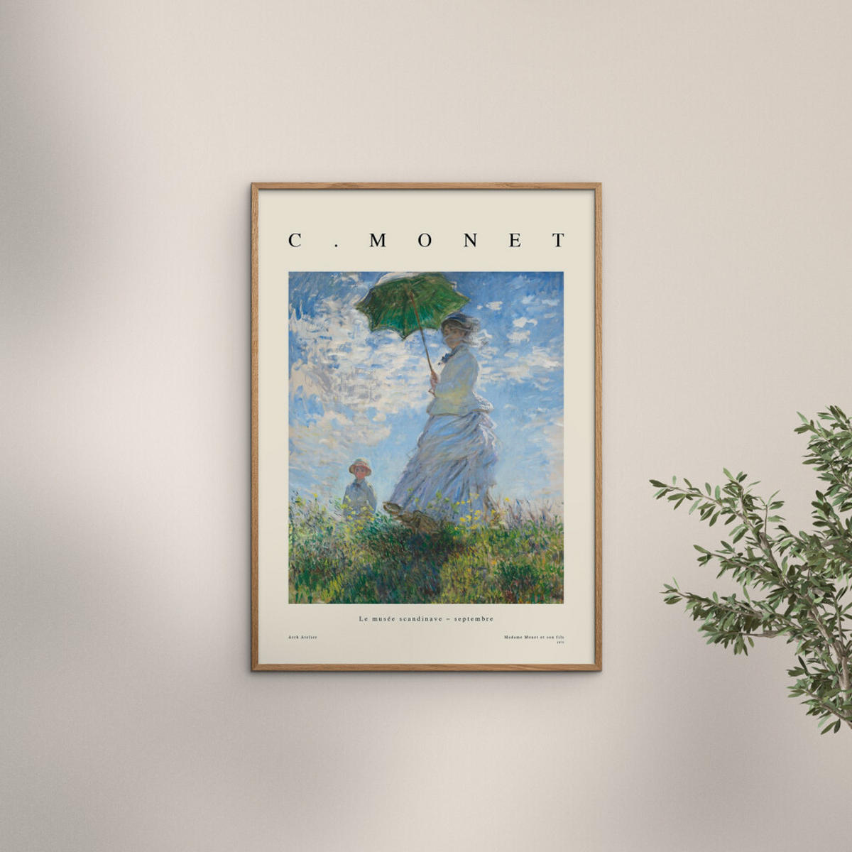 POSTER mit Rahmen Arch Atelier - Madame et son fils - Blau/Eichefarben, Holz/Papier (30/40cm) - Poster&Frame