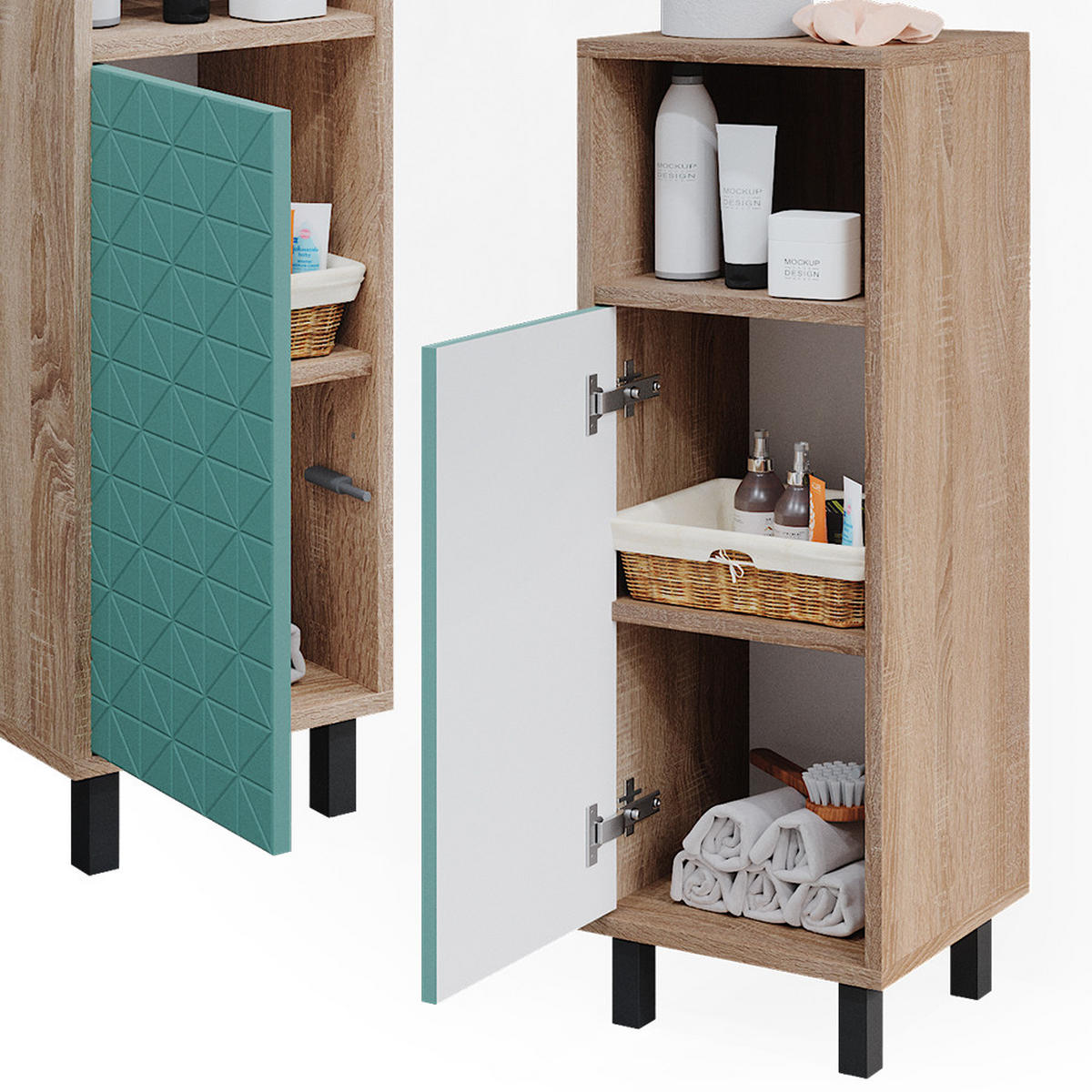 STŘEDNÍ SKŘÍŇKA Agasta Mátově zelená - mátově zelená, kompozitní dřevo (30/87.2/28cm) - Vicco